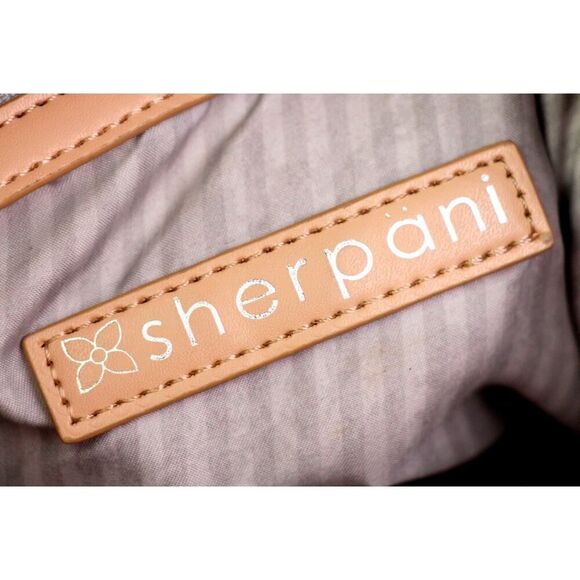 Sherpani GRAY CANVAS LEATHER HANDLES BACKPACK CONVERTIBLE SHOULDER BAG PURSE - Picture 10 of 14